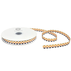 Fall Checkered Satin Ribbon, Multicolor, 3/8-inch, 10-yard