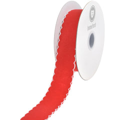 Christmas Scallop Stitch Edge Felt Ribbon, 10-yard