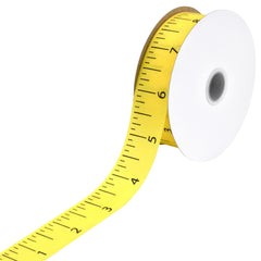 Ruler Measuring Stick Pattern Ribbon, 7/8-inch, 25-yard