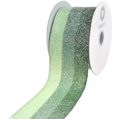 Christmas Glittered Candied Stripes Wired Ribbon, 2-1/2-inch, 10-yard