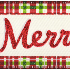 Merry Christmas Plaid Edge Satin Wired Ribbon, 2-1/2-inch, 10-yard