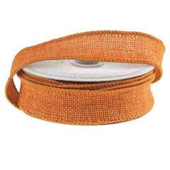 Faux Burlap Wired Edge Ribbon, 7/8-inch, 10-yard