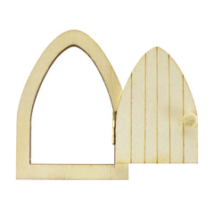 Wooden Craft Archway Fairy Doors with Hinge, 3-1/16-inch, 2-count