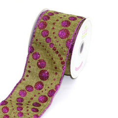 Canvas Ribbon with Glitz Dots, 2-1/2-inch, 10-yard