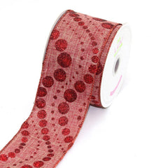 Canvas Ribbon with Glitz Dots, 2-1/2-inch, 10-yard