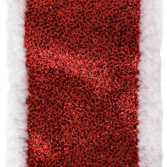 Christmas Glittered Satin Snowball Edge Wired Ribbon, 2-1/2-inch, 10-yard