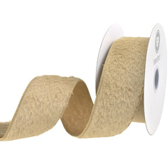 Christmas Soft Fuzzy Faux Fur Wired Ribbon, 10-yard