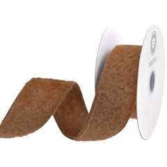 Christmas Soft Fuzzy Faux Fur Wired Ribbon, 10-yard