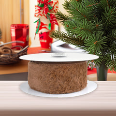 Christmas Soft Fuzzy Faux Fur Wired Ribbon, 10-yard