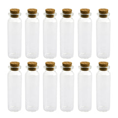 Mini Corked Glass Tube Vial Bottles, 12-count