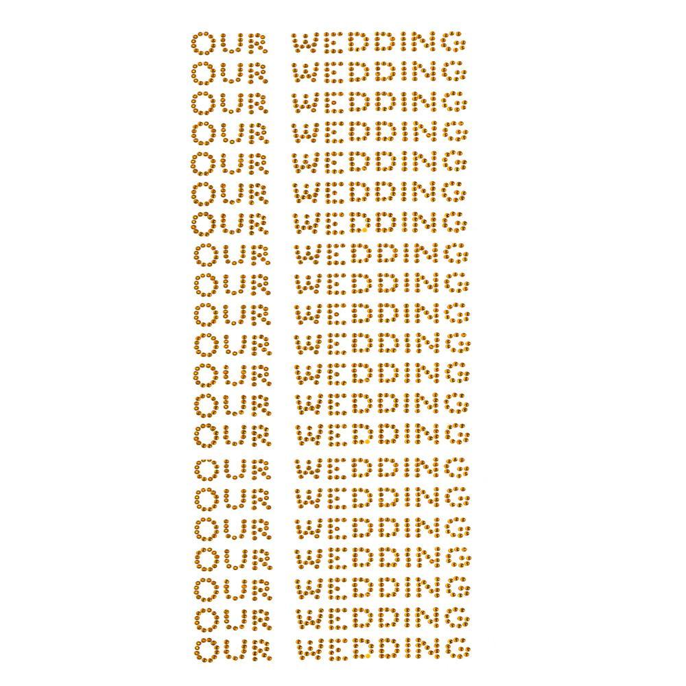 Our Wedding Rhinestone Stickers, 1/2-Inch, 140-Count, Gold