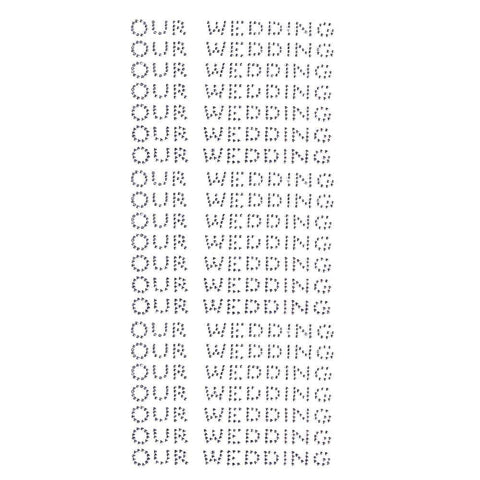 Our Wedding Rhinestone Stickers, 1/2-Inch, 140-Count, Silver