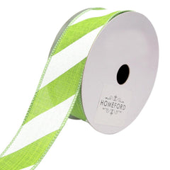 Diagonal Striped Faux Linen Nantucket Ribbon, 1-1/2-Inch, 10-Yards