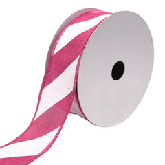 Diagonal Striped Faux Linen Nantucket Ribbon, 1-1/2-Inch, 10-Yards