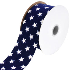 Patriotic Stars Velvet Ribbon, 2-1/2-inch, 10-yard