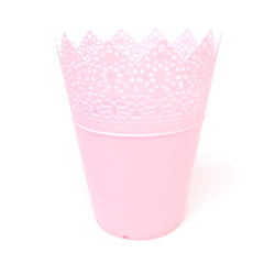Crochet Styled Plastic Bucket Party Favor, 7-1/2-Inch, 12-Count