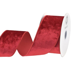 Christmas Satin-Backed Lush Velvet Wired Ribbon, 10-yard