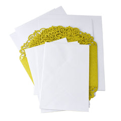 Rectangular Glitter Laser Cut Blank Invitations, 7-Inch, 8-Count