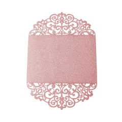 Rectangular Glitter Laser Cut Blank Invitations, 7-Inch, 8-Count