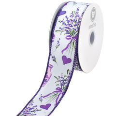 Valentine's Day Lavender Romance Satin Wired Ribbon, 1-1/2-inch, 10-yard