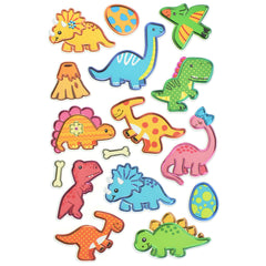 Dinosaur 3D Pop Up Foil Paper Craft Stickers, 2-inch, 16-piece