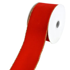 Christmas Velvet Wired Edge Ribbons
