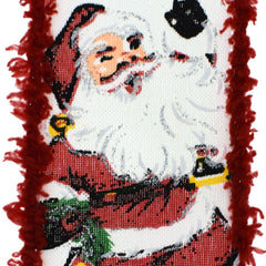 Christmas Smiling Santas Frizette Edge Wired Ribbon, 2-1/2-inch, 10-yard