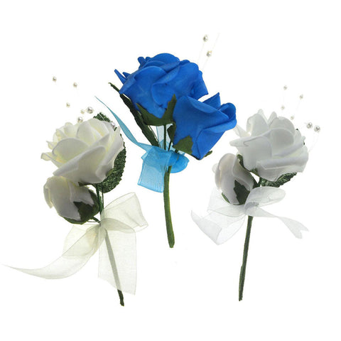 Foam Rose Flower with Pearl Beads, 5-1/2-Inch, 12-Count