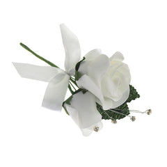 Foam Rose Flower with Rhinestone, Ivory, 5-1/2-Inch, 12-Count