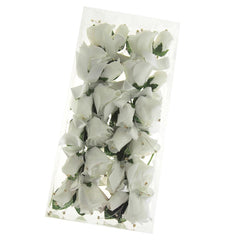 Foam Rose Flower with Rhinestone, Ivory, 5-1/2-Inch, 12-Count