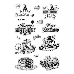 Birthday Party Reusable Craft Stamps, 2-inch, 15-piece