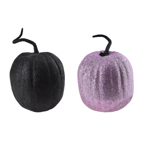 Halloween Artificial Glittered Foam Pumpkin Decor, 6-Inch