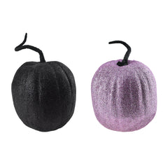 Halloween Artificial Glittered Foam Pumpkin Decor, 6-Inch