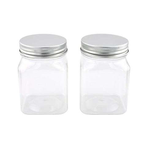 French Square Plastic Craft Bottles, 3-1/2-inch, 2-count