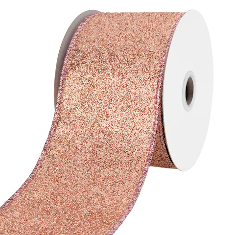 Gala Glimmer Wired Christmas Holiday Ribbon, Rose Gold, 2-1/2-Inch, 10 Yards