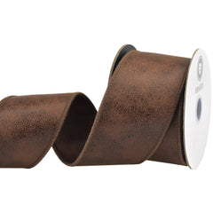 Deluxe Double Sided Leather Wired Ribbon, 5-yard