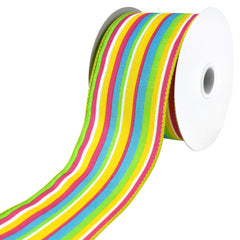 Bright Walla Stripes Wired Ribbon, 10-yard
