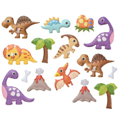 Dinosaur Puffy Sheen 3D Craft Stickers, 1-3/4-inch, 30-piece