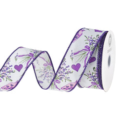 Valentine's Day Lavender Romance Satin Wired Ribbon, 1-1/2-inch, 10-yard