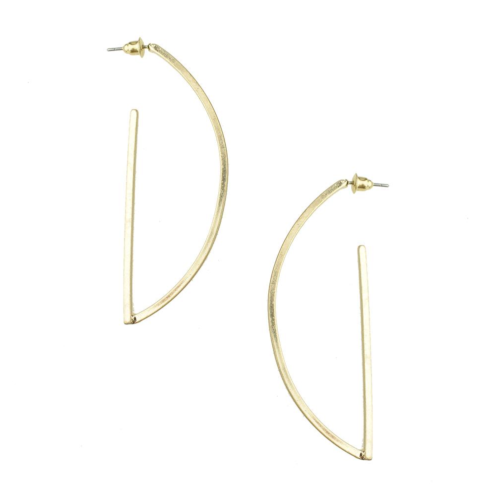 Half Moon Shaped Earrings, 2-1/2-Inch