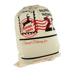 Large Cotton Christmas Santa Gift Sacks, 27-inch x 19-inch