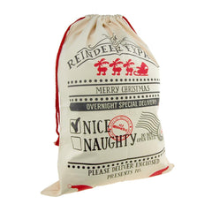Large Cotton Christmas Santa Gift Sacks, 27-inch x 19-inch