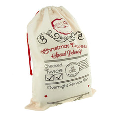 Large Cotton Christmas Santa Gift Sacks, 27-inch x 19-inch