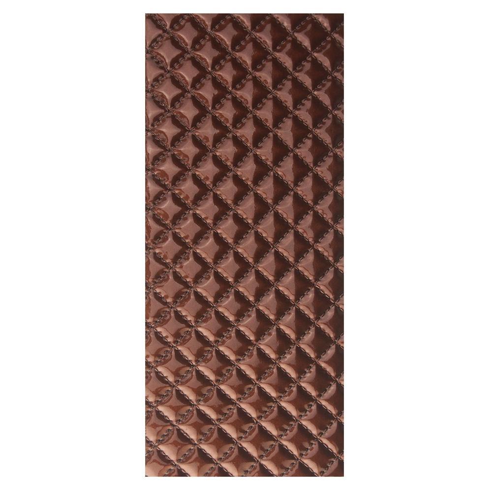 Leatherette Diamond Self Adhesive Sheet Sticker, 9-3/4-Inch, Brown