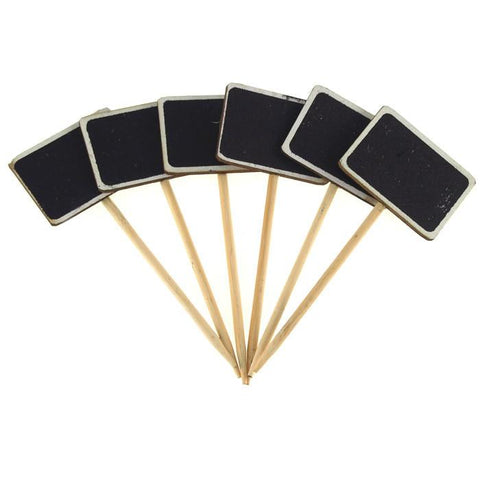Mini Chalkboard Wood Stakes, Rectangle, 4-3/4-inch, 6-Piece