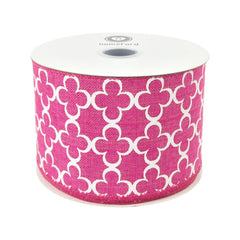 Quatrefoil Spade Canvas Ribbon, 2-1/2-inch, 10-yard