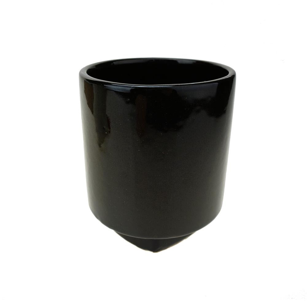 Cylinder Ceramic Pot with Base, 5-Inch