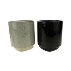 Cylinder Ceramic Pot with Base, 5-Inch