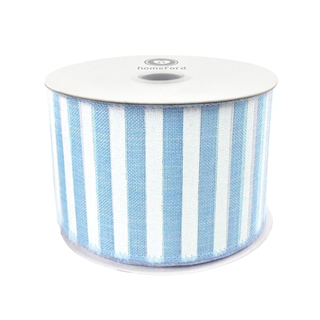 White Bold Lines Canvas Ribbon, 2-1/2-Inch, 10 Yards