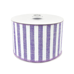 White Bold Lines Canvas Ribbon, 2-1/2-Inch, 10 Yards